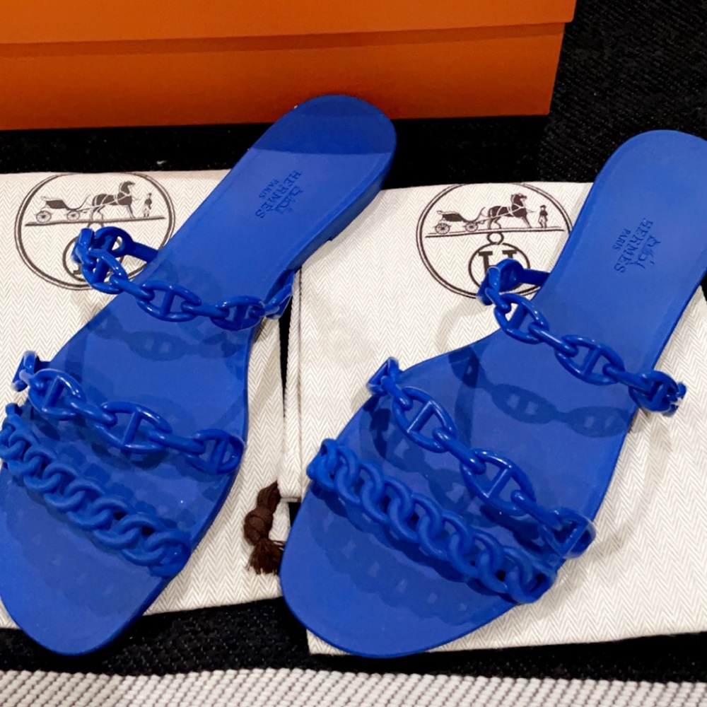 Authentic Hermes Chain Jelly sandals